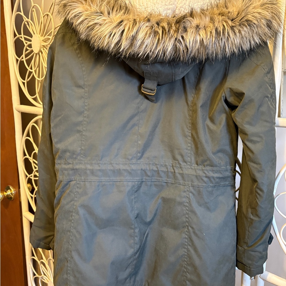 G.H. Bass & Co. Women's Utility Jacket with Fur Hood - Dark Gray - Picture 3 of 4